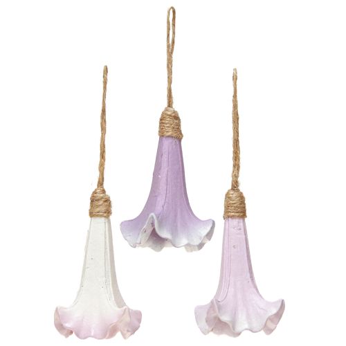 Sierhanger Bellflower paars wit Ø3,5cm H8cm 6st