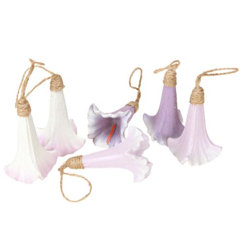 Artikel Sierhanger Bellflower paars wit Ø3,5cm H8cm 6st