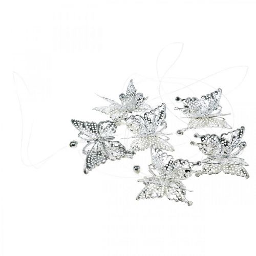 Artikel Decoratieve hanger vlinder, bruiloftsdecoratie, metalen vlinder, lente 6 st