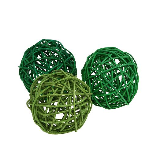 Floristik24 Decoratieve ballen assorti. Groen 7cm 18 stuks