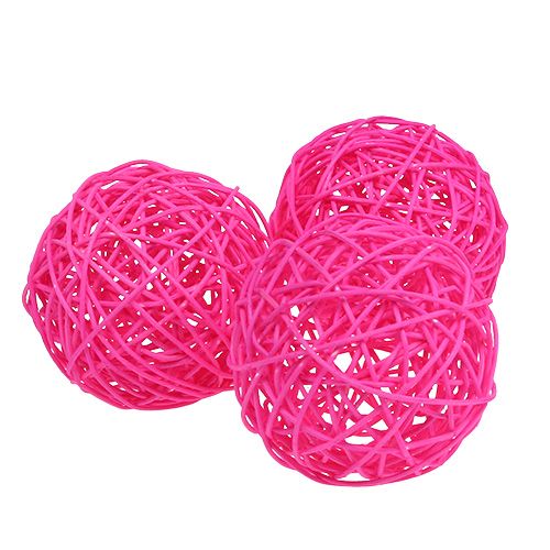 Floristik24 Decoratieve bal roze 10cm 6st