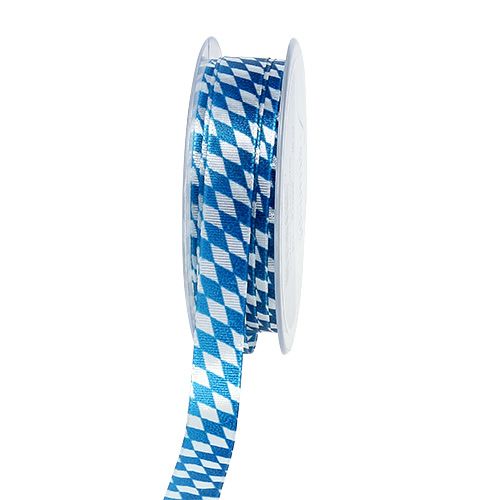 Floristik24 Decoratielint blauw-wit 15mm 20m