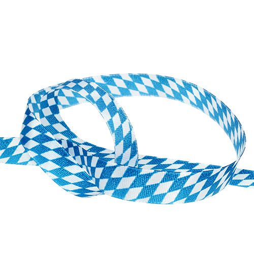 Floristik24 Decoratielint blauw-wit 15mm 20m