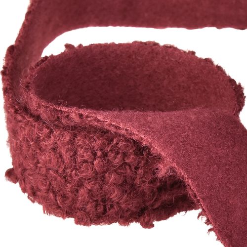 Artikel Decoratief lint Bordeaux wollook breed stoffen lint 40mm 8m