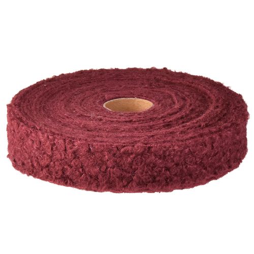 Artikel Decoratief lint Bordeaux wollook breed stoffen lint 40mm 8m