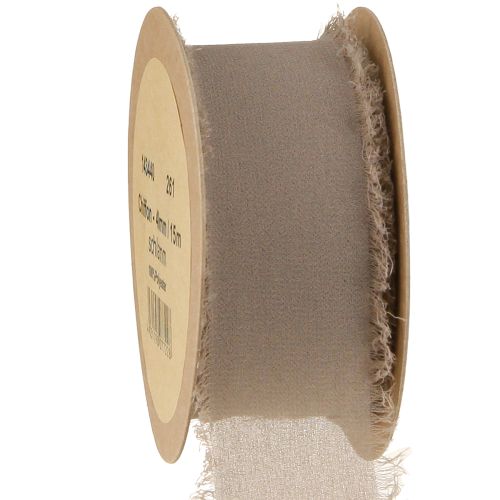 Decoratief lint bruin chiffon lint modderbruin 40mm 15m