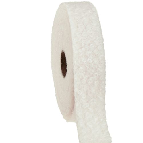 Decoratief lint crème breed lint wollook stoffen lint 40mm 8m