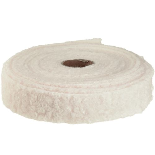 Artikel Decoratief lint crème breed lint wollook stoffen lint 40mm 8m