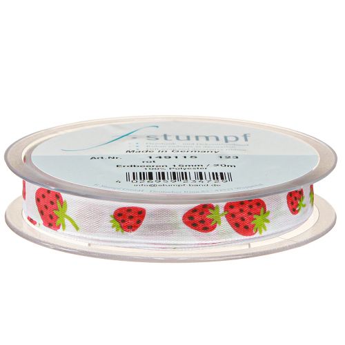 Artikel Decoratief lint aardbeien stoffen lint lentelint 15mm 20m