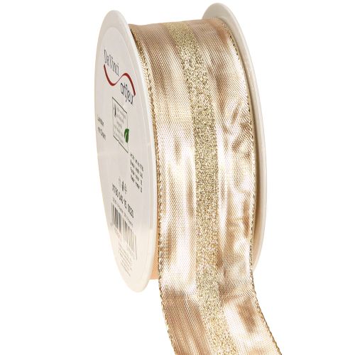 Decoratief lint goud glitterlint kerstlint 40mm 20m
