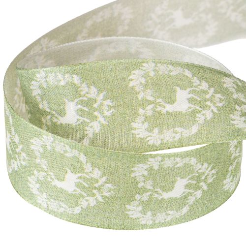 Artikel Decoratielint groen hert 40mm 20m