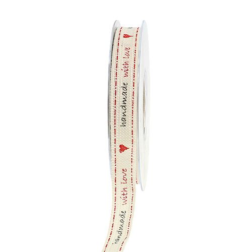 Floristik24 Decoratieve tape "Handmade with Love" 15mm 15m