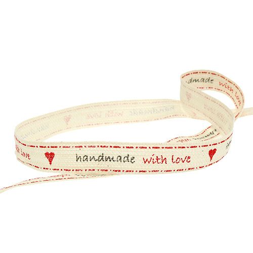 Floristik24 Decoratieve tape "Handmade with Love" 15mm 15m