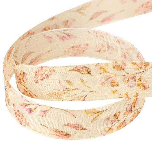 Artikel Decoratief lint herfst decoratief stoffen lint beige oudroze 25mm 20m