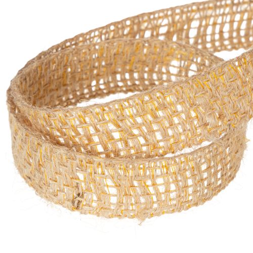 Artikel Decoratief jute lint, geel, naturel, 25 mm; rustiek decoratief jute lint, 10 m