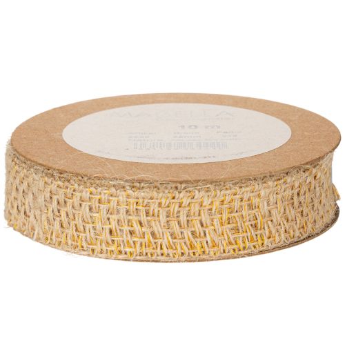 Artikel Decoratief jute lint, geel, naturel, 25 mm; rustiek decoratief jute lint, 10 m