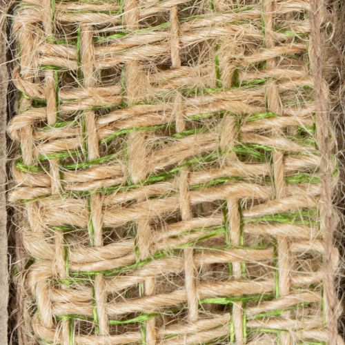 Artikel Groen decoratief lint van jute, naturel, 25 mm breed, 10 m lang