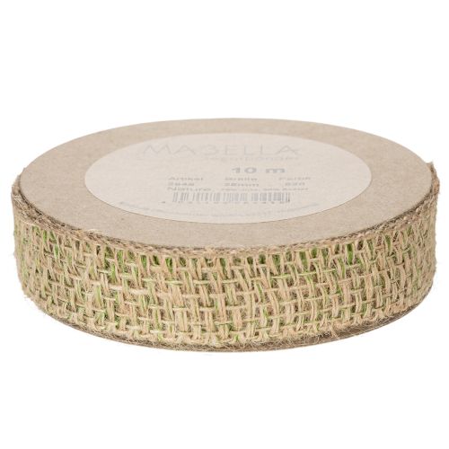 Artikel Groen decoratief lint van jute, naturel, 25 mm breed, 10 m lang