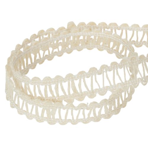 Artikel Decoratief jute lint, natuurlijk cadeaulint, crèmewit, 15 mm x 15 m