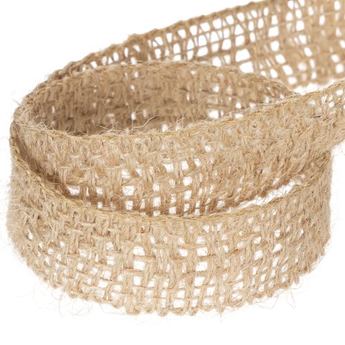 Artikel Decoratief jute lint, naturel, 25 mm; jute lint; rustiek cadeaulint, 10 m