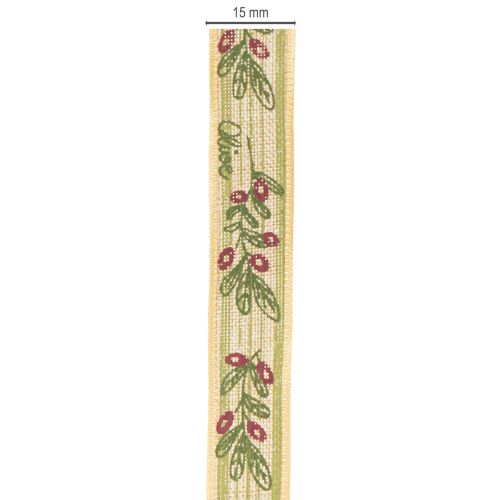 Artikel Cadeaulint olijftak met elegante takken en olijven 1,5 cm 15 m