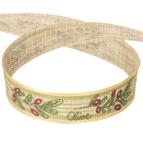 Artikel Cadeaulint olijftak met elegante takken en olijven 1,5 cm 15 m