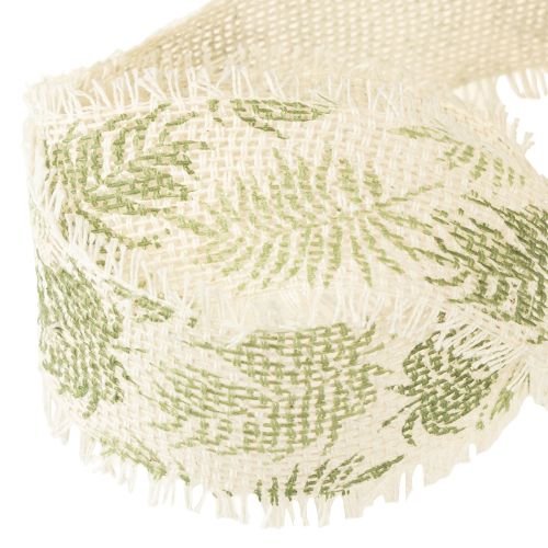 Artikel Decoratief lint junglebladeren katoenen lint groen 30mm 15m
