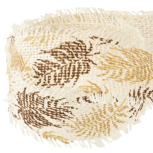 Artikel Decoratief lint tropische bladeren katoenen lint bruin 30mm 15m