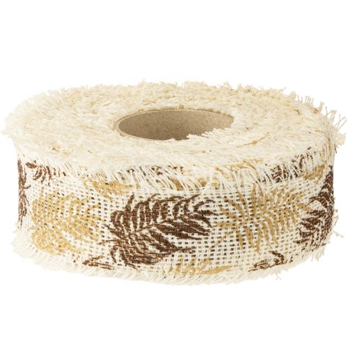 Artikel Decoratief lint tropische bladeren katoenen lint bruin 30mm 15m