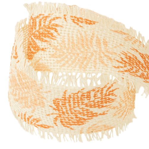 Artikel Decoratief lint bladeren regenwoud katoenen lint oranje 30mm 15m