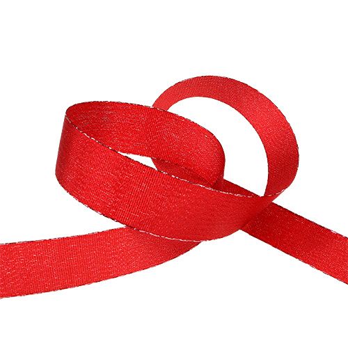 Floristik24 Decoratielint rood met mica 25mm 20m