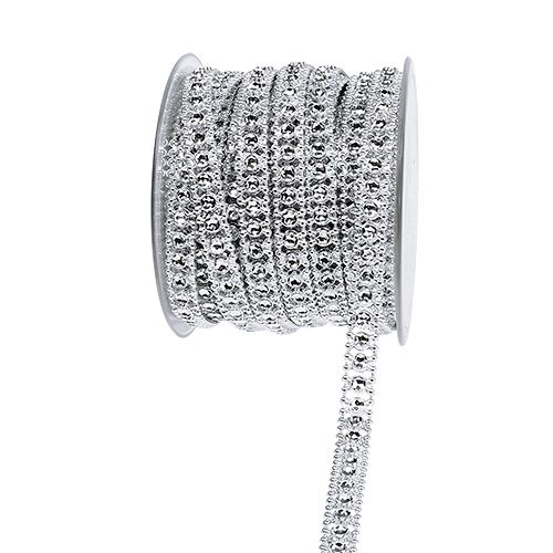 Floristik24 Decoratief lint zilver 10 mm 9 m