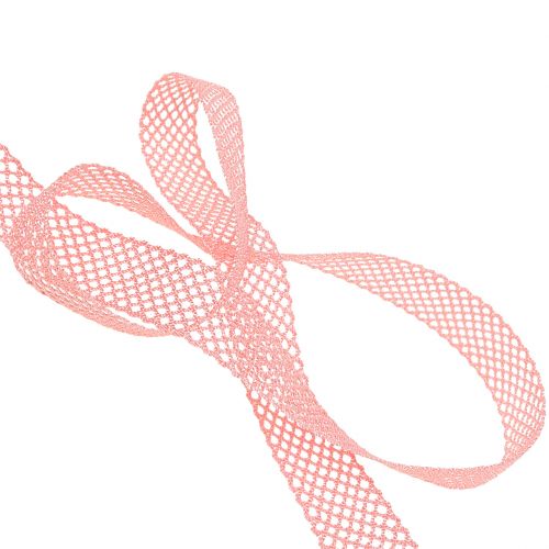 Floristik24 Decoratief lint kant 21mm 20m roze