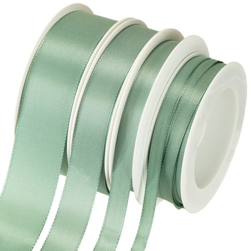 Decoratief lint taft lint groen salie diverse breedtes 50m