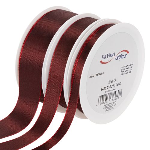 Decoratief taftlint, rood, diverse breedtes, 50 meter kopen | Floristik24.nl
