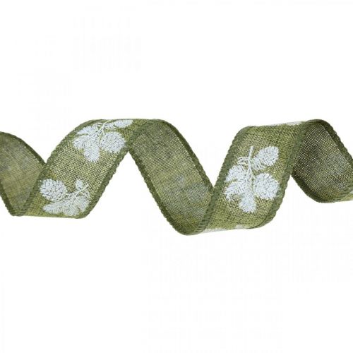 Floristik24 Decoratielint kerstkegels cadeaulint groen 25mm 15m