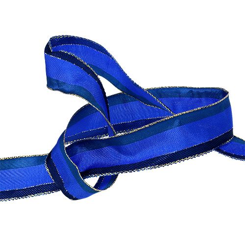 Floristik24 Sierlint met draadrand blauw 25mm 20m