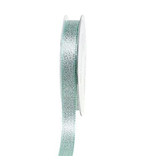 Floristik24 Decoratief lint met glitter mint 15mm 25m