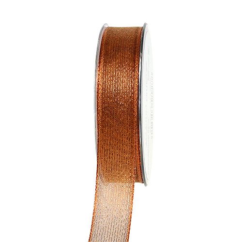 Decoratieve tape met lurex-strips koper 25 mm 20 m kopen | Floristik24.nl