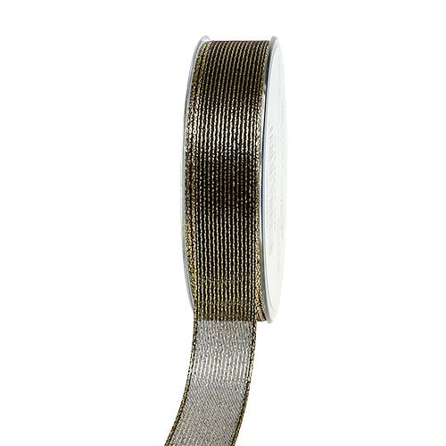 Floristik24 Decoratieve tape met lurexstrepen zwart 25 mm 20 m