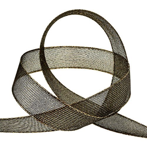 Decoratieve tape met lurexstrepen zwart 25 mm 20 m | Floristik24.nl