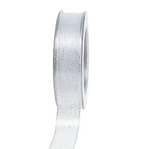 Sierlint met lurex strepen zilver 25mm 20m kopen | Floristik24.nl