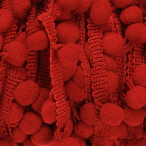 Artikel Decoratief lint met pompons Pom Pom lint Rood 20mm 15m
