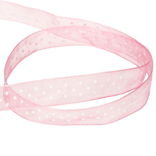 Artikel Cadeaulint met een stijlvol stippenpatroon voor feestelijke verpakkingen, 1,5 cm breed, 20 m lang