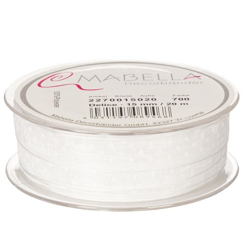 Artikel Feestelijk decoratief lint voor het versieren van cadeaus en knutselprojecten, 1,5 cm breed, 20 m lang