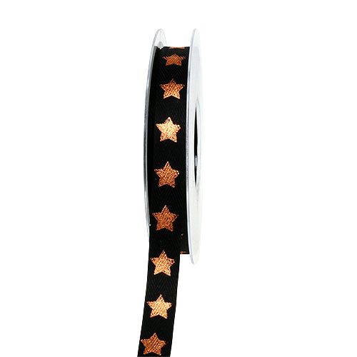Decoratietape met sterdecor zwart 15 mm 20 m