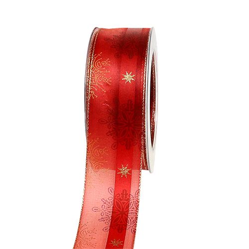 Floristik24 Sierlint met vormvaste rand rood 40mm 20m