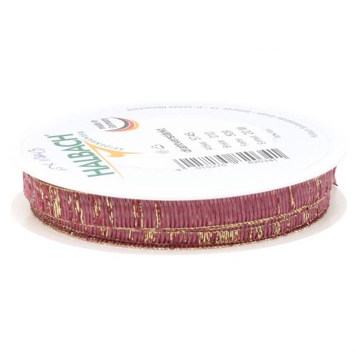 Floristik24 Sierlint oudroze met goud lurex draadversterkt 10mm 20m
