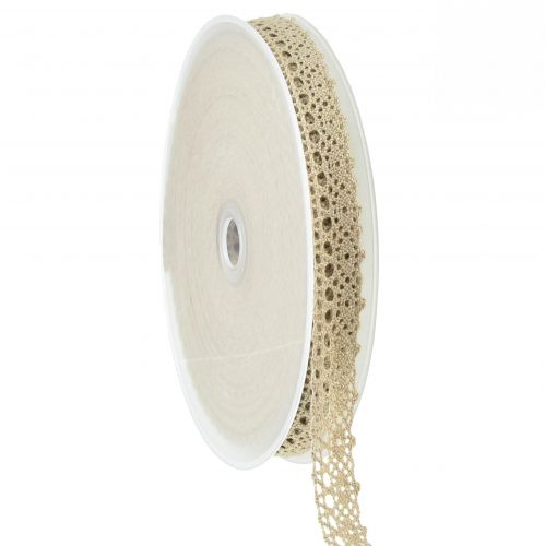 Artikel Decoratief lint beige grijs decoratief lint B16mm L20m