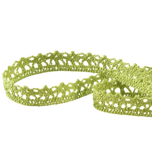 Artikel Decoratief lint gehaakte kant kanten rand groen B12mm L20m